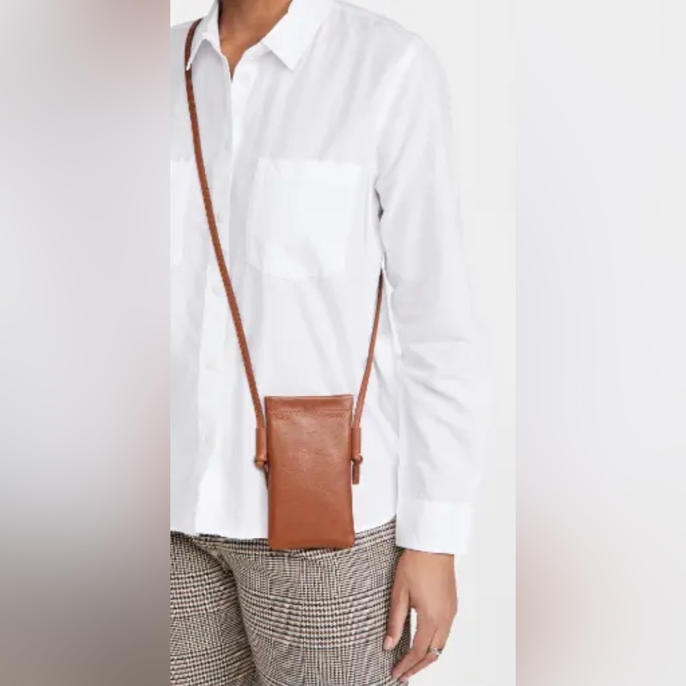 BRAND NEW Madewell Pink and Brown Genuine Leather Phone and Card Crossbody